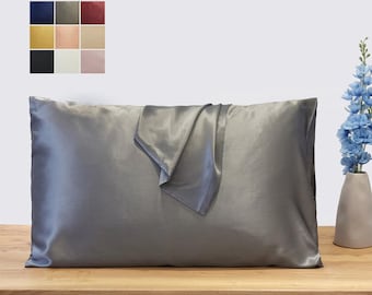 Deep Grey Pure Mulberry Silk Pillowcase | Standard, Queen & King | 22 Momme | Float Collection