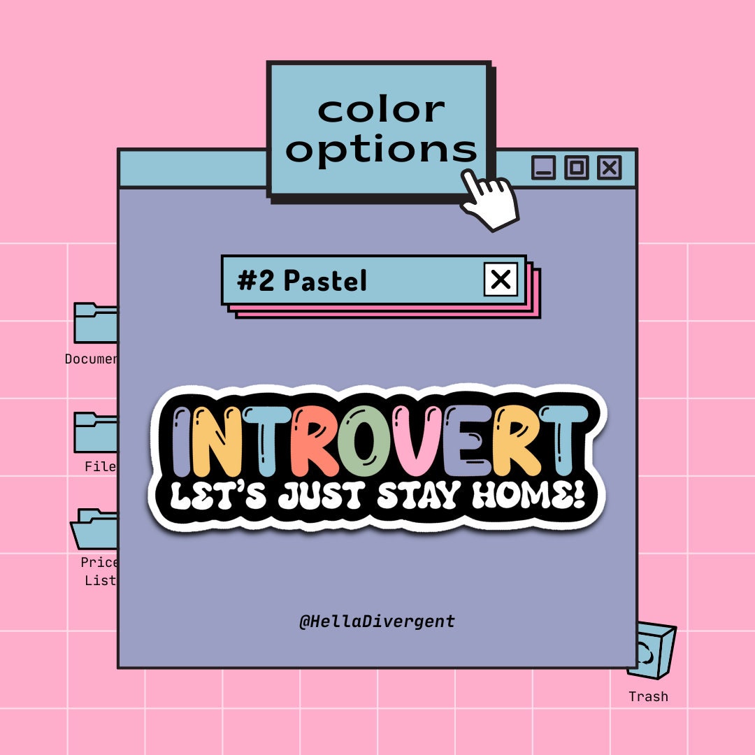 Introvert Sticker Introvert Sticker for Laptop, Funny Introvert Gift, Cute Introvert ...