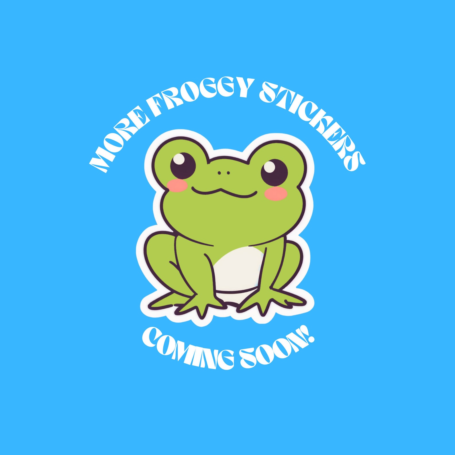 Kawaii Frog Sticker, Cute Frog Gifts, Frogcore, Laptop Sticker Funny