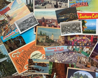 Vintage Postcards, Postcard Set, Travel Journal, Travel Ephemera, Mystery Box for Men, Retro Gifts for Dad, Travel Gift, Surprise Box