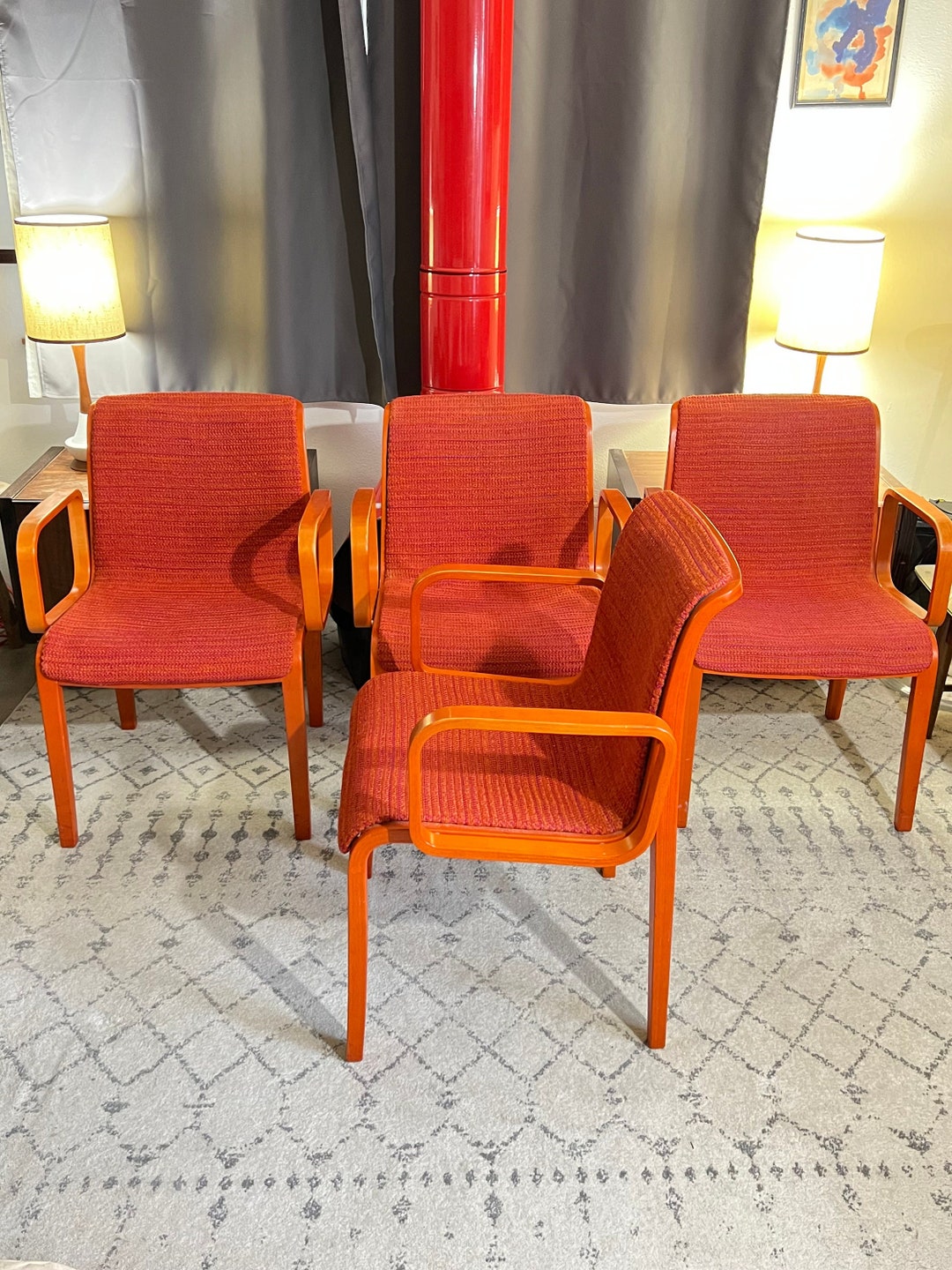 Rare Knoll Mid Century Modern Dining Chairs Office Chairs by Bill