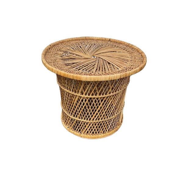 Rattan Side Table Etsy
