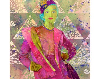1950s Fashion Art Print: Retro Vogue Illustration