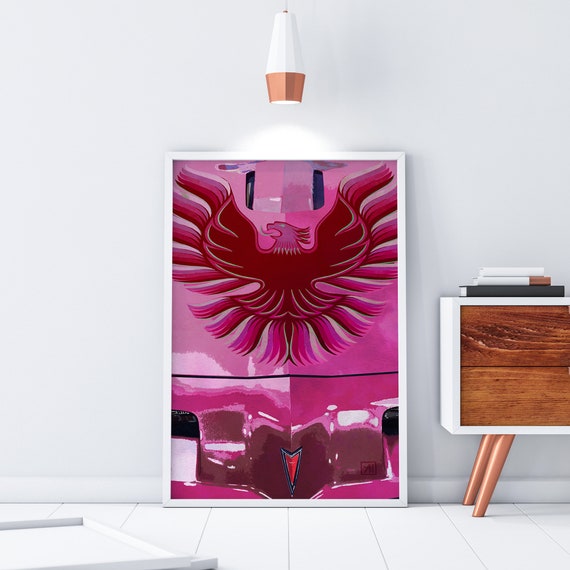 Hot Pink 1981 Pontiac Firebird Transam Art Print: Muscle Car