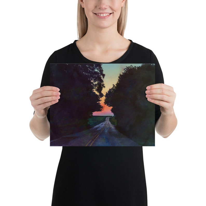 The Back Road | Night Drive Sunset Landscape Art Print image 7
