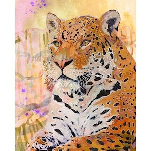 Jaguar Art Print - Big Cats Portrait Series | Jaguar Wall Art | Safari Style Decor | Jungle Animal Print | Panthera Onca Jaguar Illustration