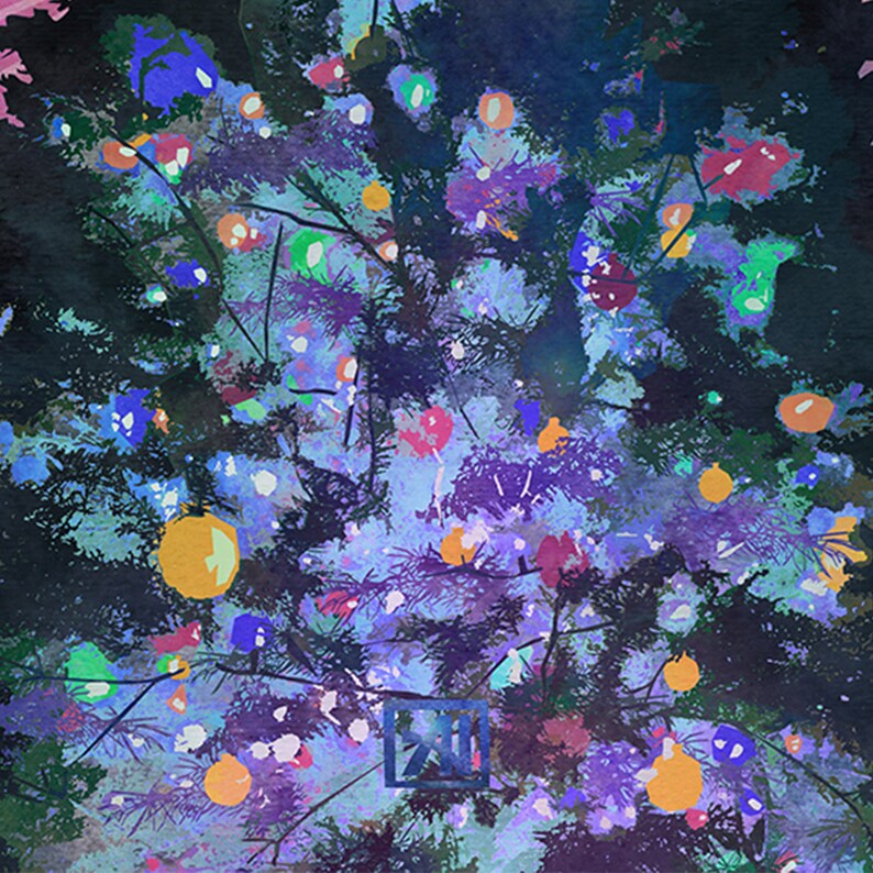 Christmas Tree Art Print Watercolor Christmas Tree Wall Etsy