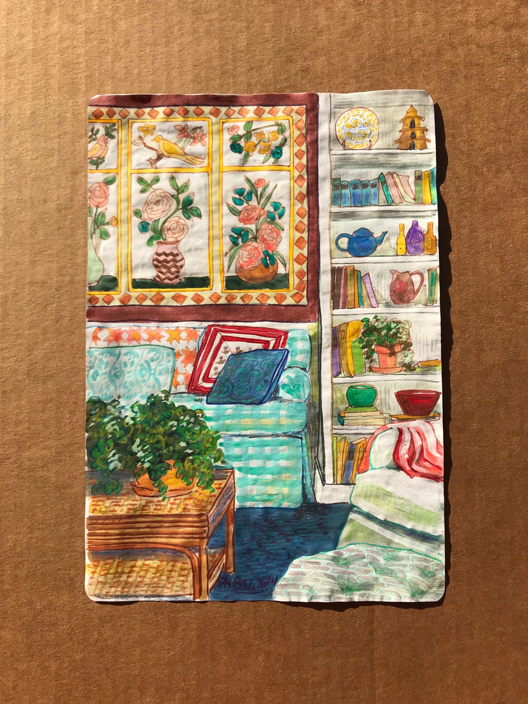 Original Room Interior Watercolor Painting Week 115 Room Portrait Club ...