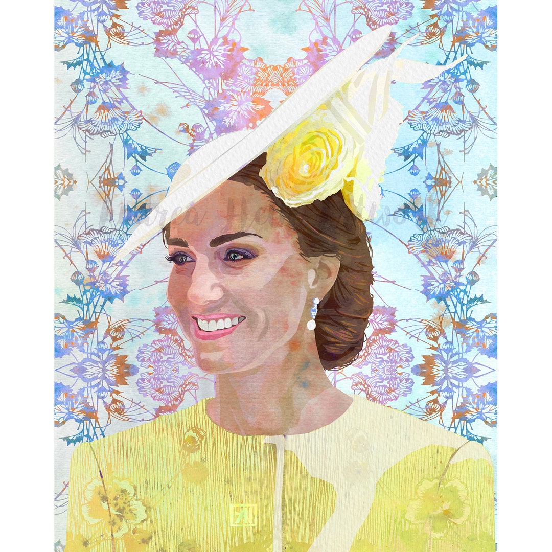 Catherine Princess of Wales Art Print - Portrait of a Lady | Future Queen | Fashion Illustration ...