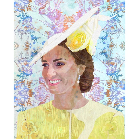 Catherine Princess of Wales Art Print Portrait of a Lady Future Queen  Fashion Illustration Art Kate Middleton William and Kate 