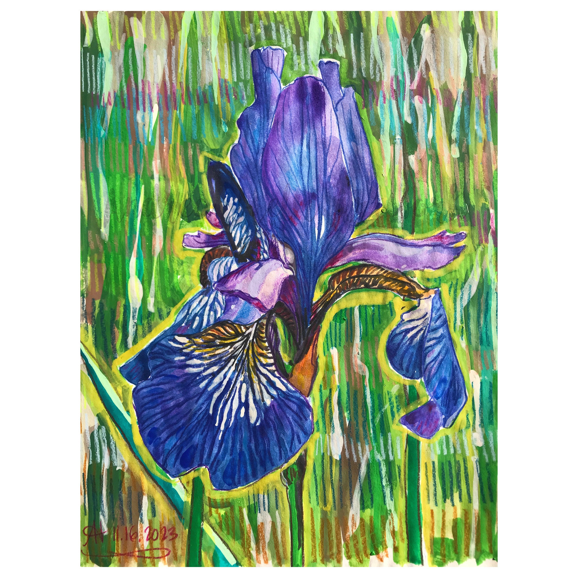 Iris Watercolor #1 | Sketchbook Series - Abstract Floral