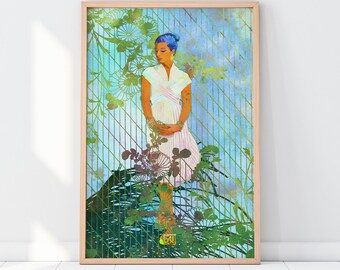 1950s Fashion Art Print #49: Eclectic Spring Scene