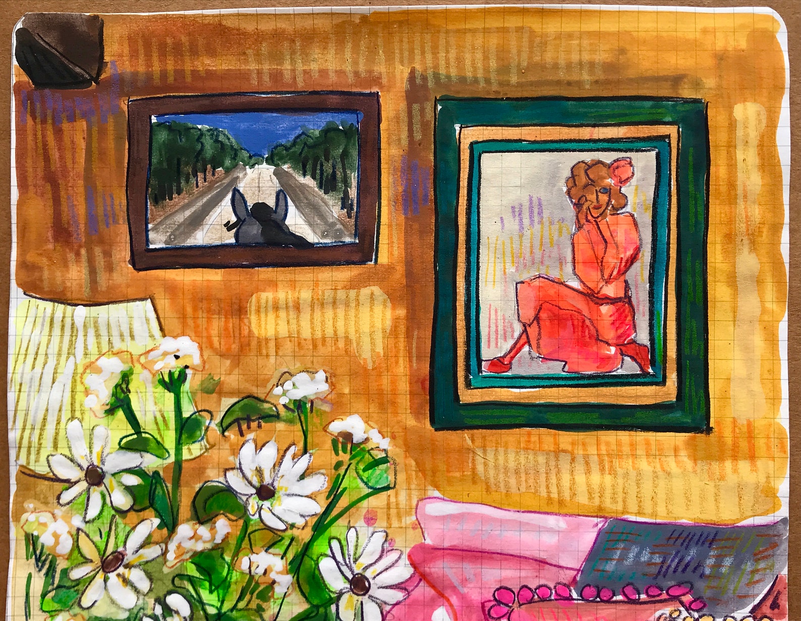 Original Room Interior Watercolor Painting | Room Portrait Club Week ...