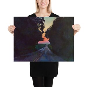 The Back Road | Night Drive Sunset Landscape Art Print image 9