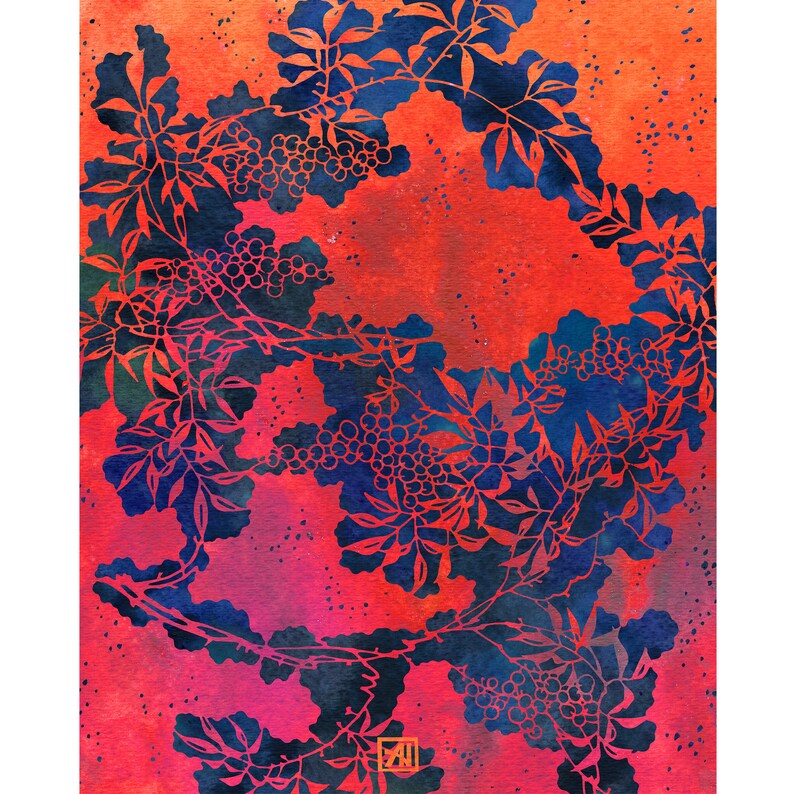 japanese katagami stencil art print watercolor stencil etsy