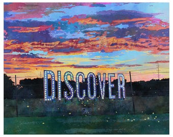 Discover Fort Worth Texas | Sunset Landscape Art Print