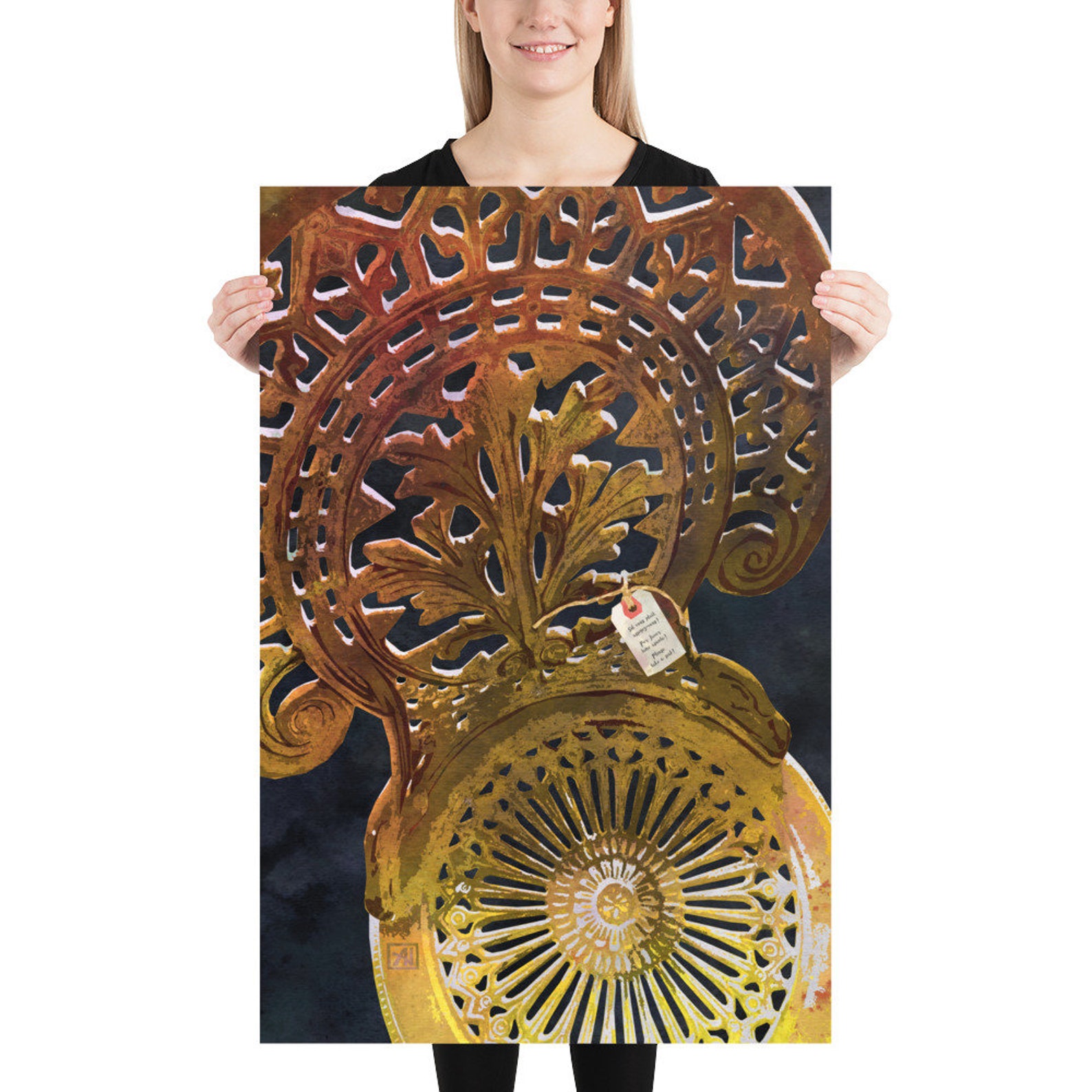 Yellow Vintage Bistro Chair Art Print Retro Pop Art Metal Etsy