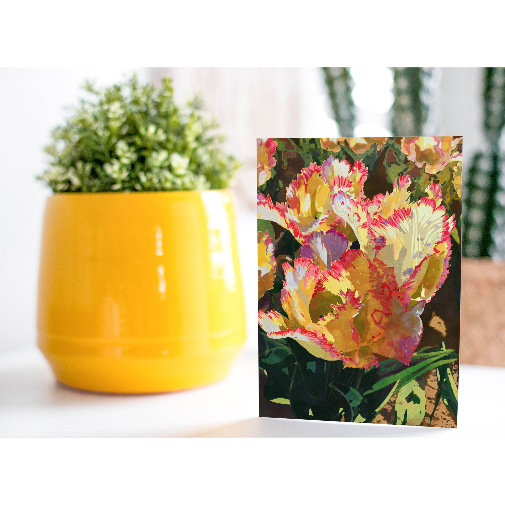 Tulips Note Five Spring Tulips - Floral Illustration Note Card Collection ...