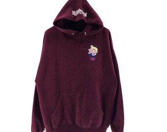 Rare!!! Vintage 90s Erosty Pop LA By Rockin Jelly Bean Hoodie Sweater Jumper Pullover Big Logo Fronts Sportswear Streetwear Activewear