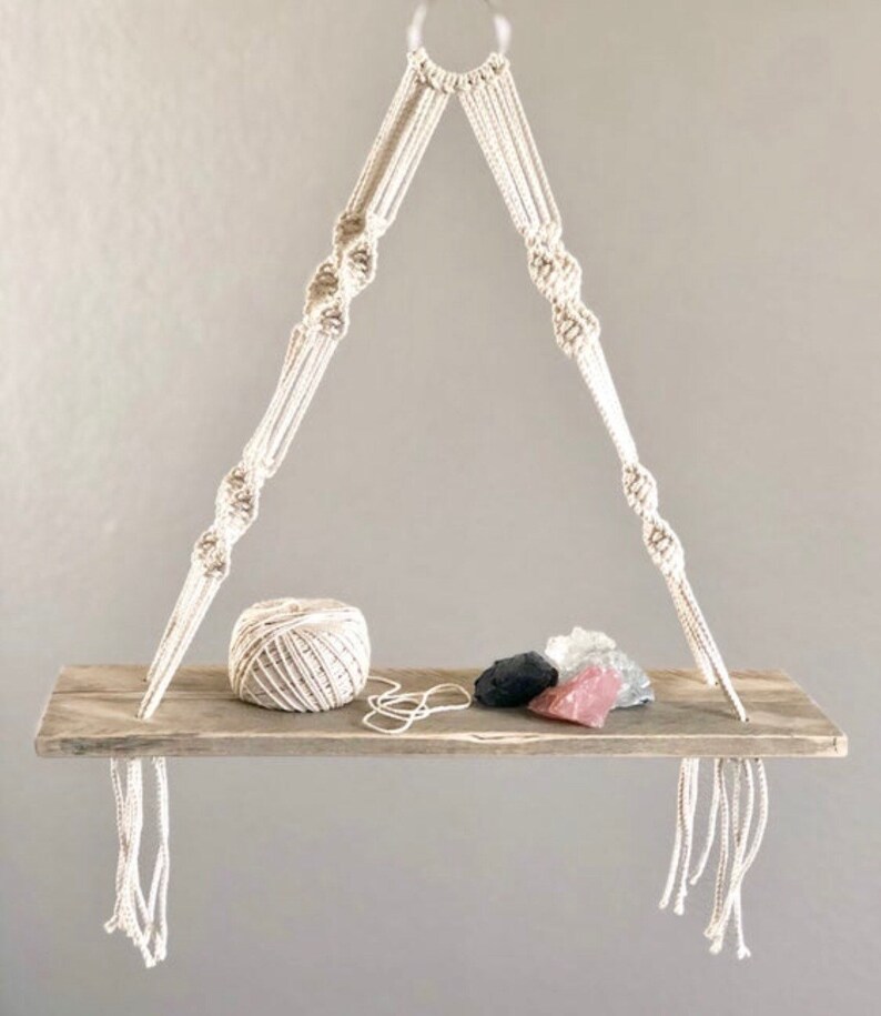 Macrame Hanging Wall Shelf 4 stands Etsy