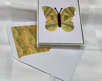 Luxury Iris Fold All Occasion -Handmade “ Butterfly “  Blank Greeting Card -  All Occasions - Lush Colors  -   So Pretty!