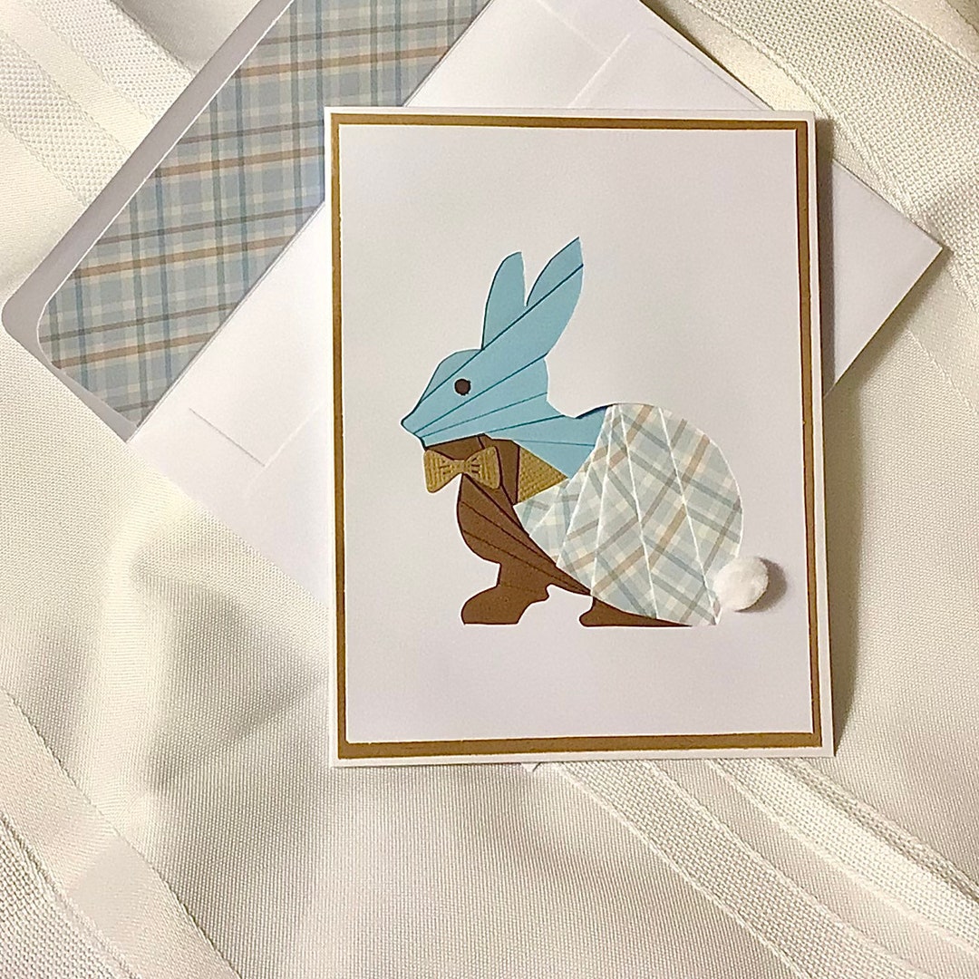 Luxurious Iris Fold Handmade “bunny” All Occasions Greeting Card ...