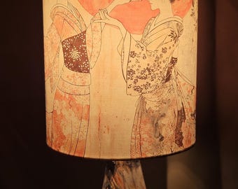 Lámpara de mesa táctil Geisha / Luz de noche oriental / Regalo de decoupage