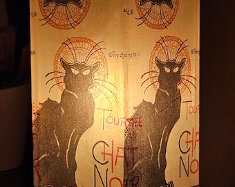 Lámpara de mesa Chat Noir: Lámpara art déco con diseño de gato negro