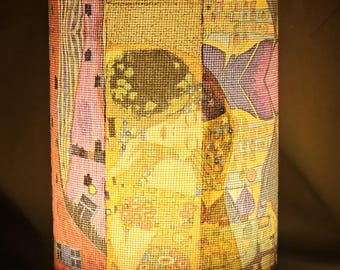 USB Klimt The Kiss Decoupage Table Lamp Design Home Decor Bedside Night Light Gift