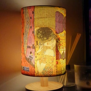 USB Klimt The Kiss Decoupage Table Lamp Design Home Decor Bedside Night Light Gift