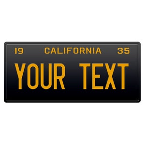 1935 California Old Vintage Retro US USA License Plate Custom Number Plate Embossed Alu