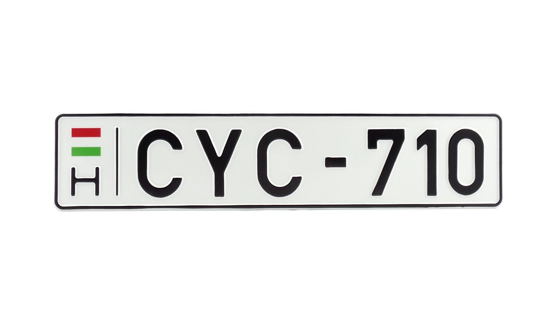 Hungary Hungarian Euro European License Plate Custom Number Etsy