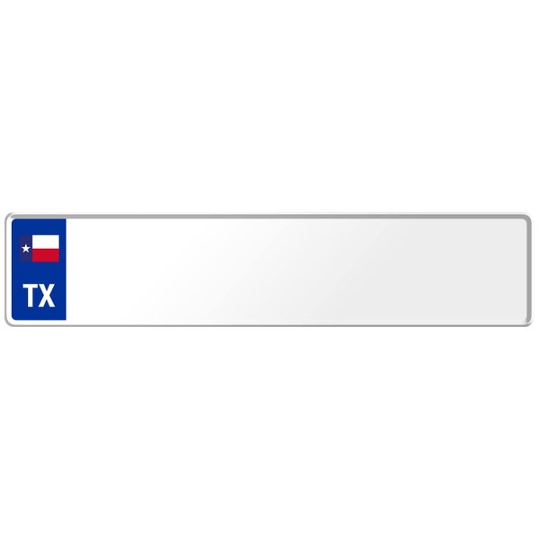 Texas TX Euro European License Plate Custom Number Plate Embossed Customizable Alu Made in Germany