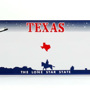 Texas State US USA License Plate Custom Number Plate Embossed Customizable Alu Made in Germany Express Shipping