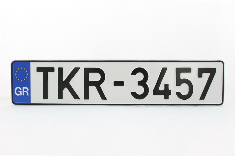 Greece GR Euro European License Plate Custom Number Plate Etsy