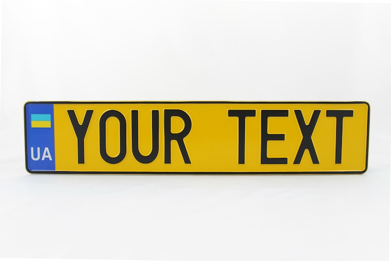 Ukraine UA Euro European License Plate Custom Number Plate Etsy