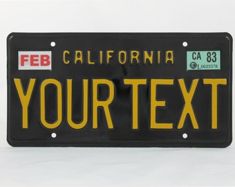 California Retro Vintage US USA License Plate Custom Embossed Alu Made in Germany Express Shipping + Boxes for dates + stickers