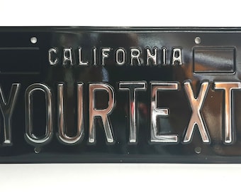 California Retro Vintage US USA License Plate Custom Embossed Alu Made in Germany Express Shipping + Boxes for dates