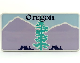 Oregon State US USA License Plate Custom Number Plate Embossed Customizable Alu Made in Germany Express Shipping