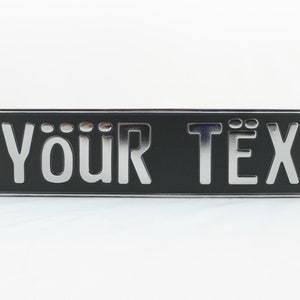 German Germany Euro European License Plate Custom Number Plate Embossed Customizable Alu Made in Germany