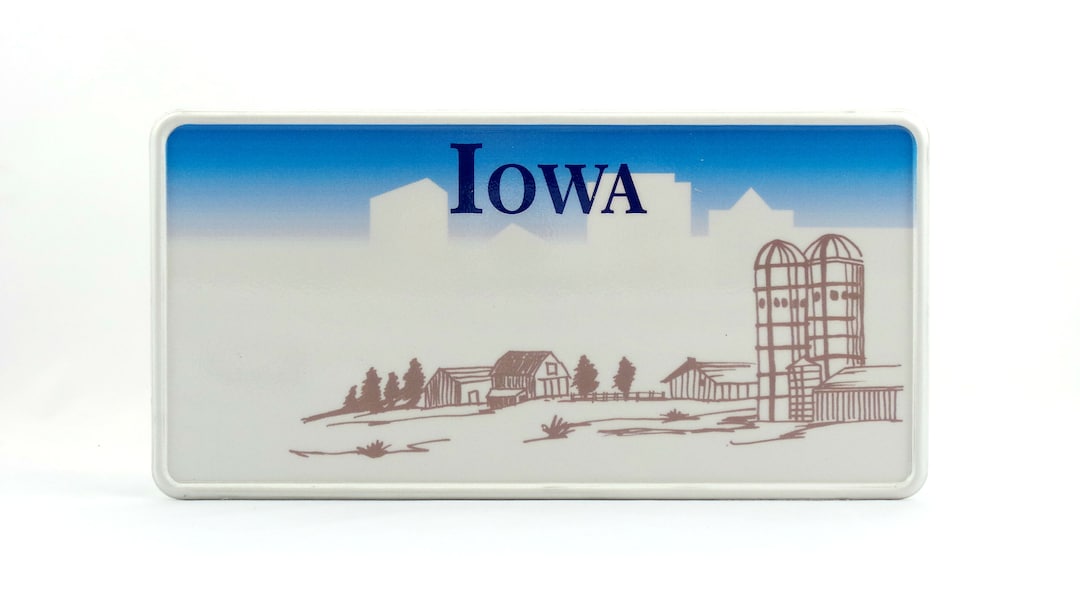Iowa State US USA License Plate Custom Number Plate Embossed