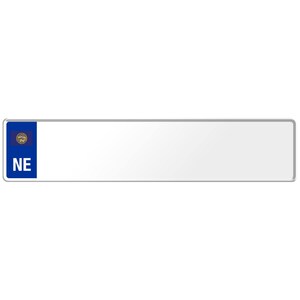 Nebraska NE Euro European License Plate Custom Number Plate Embossed Customizable Alu Made in Germany