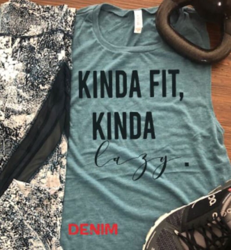 Kinda Fit Kinda Lazygraphic tankgym tankfitnessBella Scoopneck Muscle