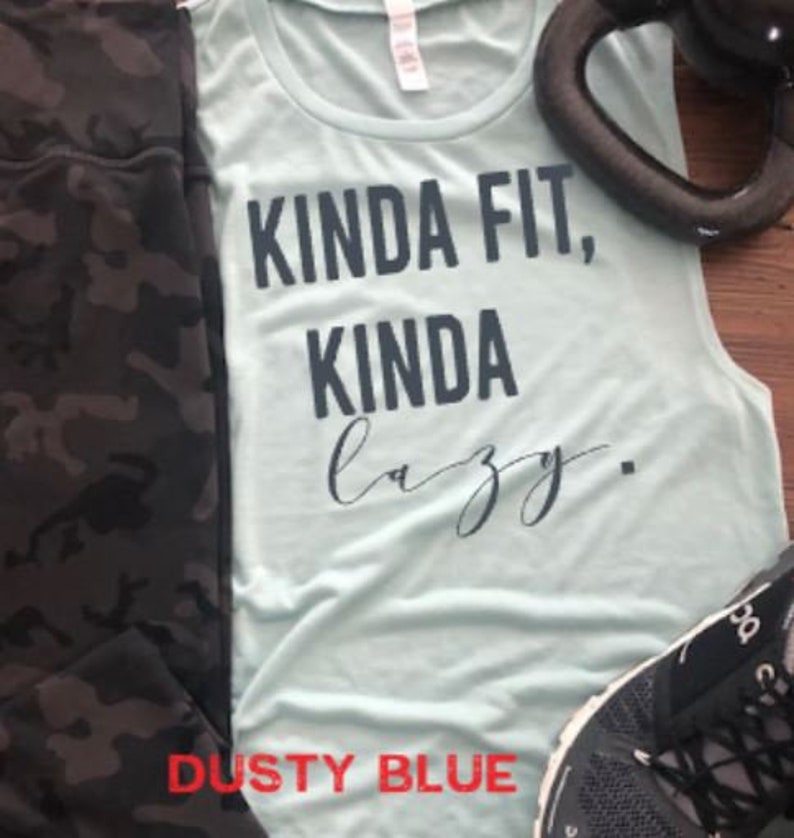 Kinda Fit Kinda Lazygraphic tankgym tankfitnessBella Scoopneck Muscle