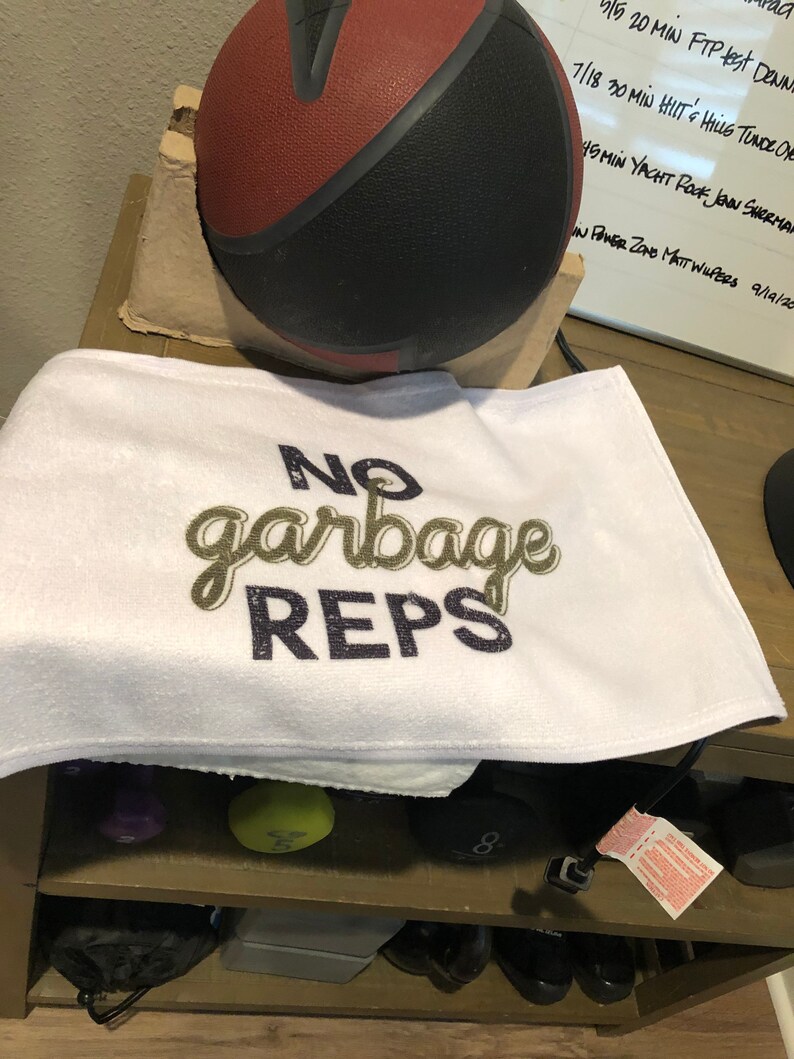 No Garbage Reps TowelWorkout Towelsublimation#MBF inspiredcolor choices2 sizesShips fast