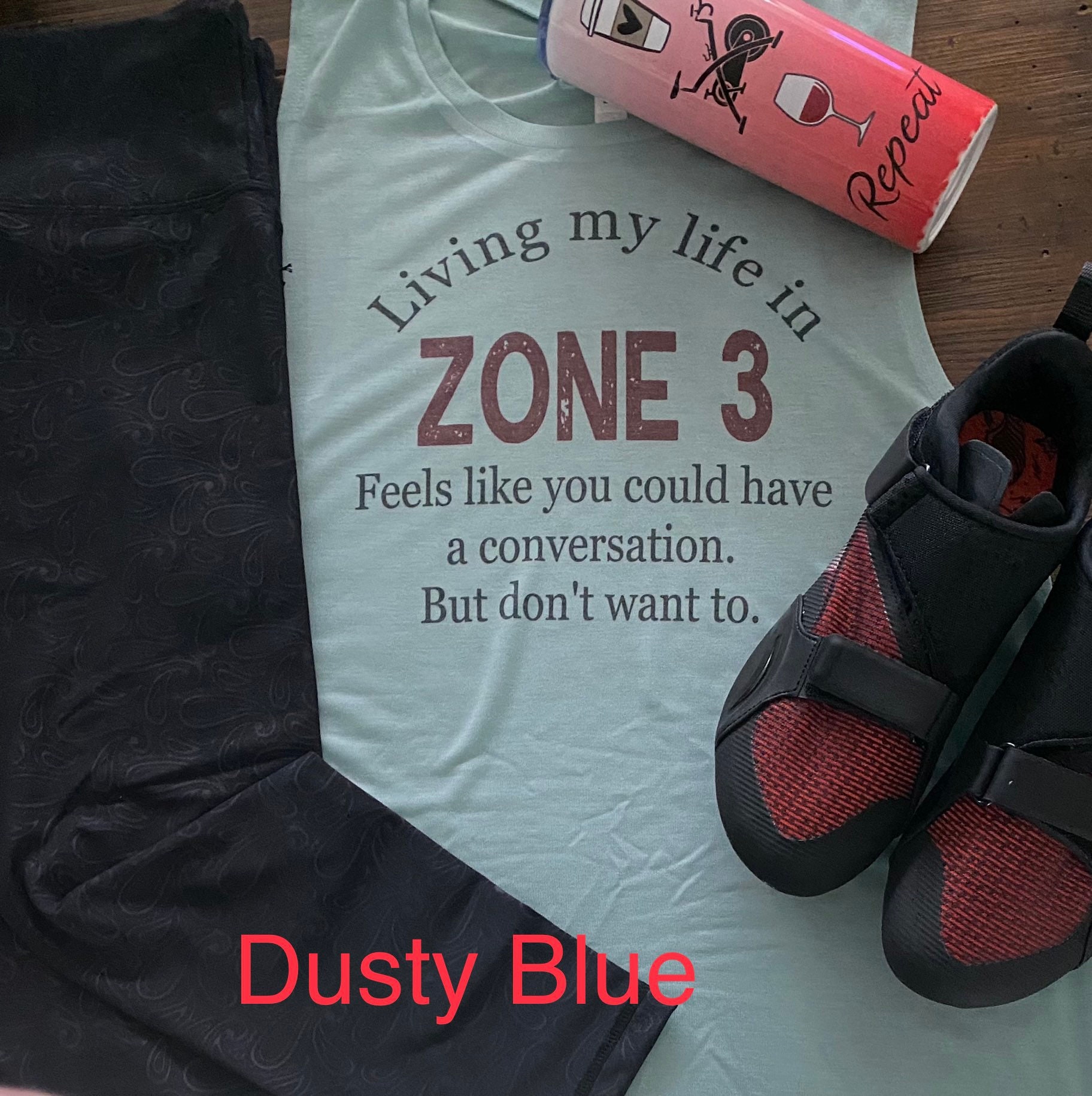 Living My Life in Zone 3/fitness/graphic tank/Bella muscle/motivation…