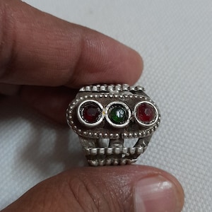 Vintage 1980s Ring Handmade Ring High Grade Old Silver Ring Rajasthan Tribal Ring Banjara Ring Pre-Owned Ring Artisan Old Silver Ring