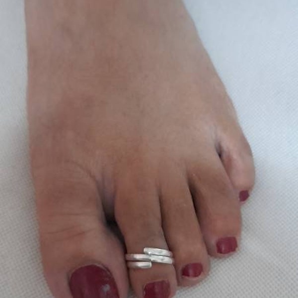 Handmade Toe Rings 92.5 Sterling Silver Toe Rings Rajasthan Tribal Toe Rings Adjustabl Toe Rings Indian Lady Feet Jewelery Toe Rings Pair