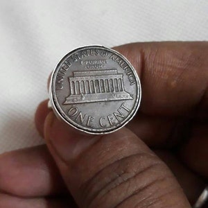 Handmade Sterling Silver US Cent Coin Ring - Adjustable Banjara Tribal Ring