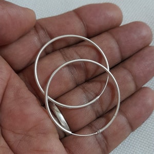 Handmade Earrings 92.5 Sterling Silver Earrings Hoop Earrings Faishon Earrings Girls Earrings Rajasthan Earrings Light Weight Earrings